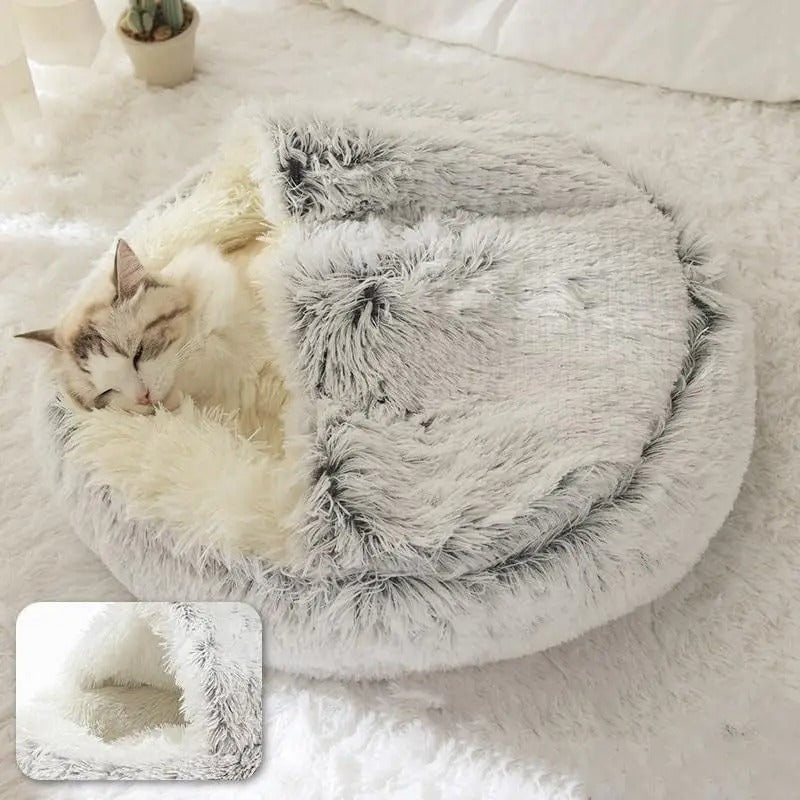 Warm pluche bed voor honden en katten