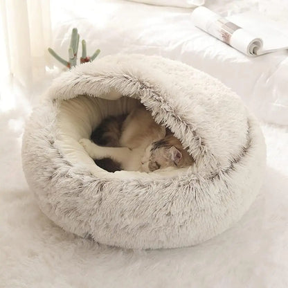 Warm pluche bed voor honden en katten