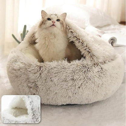 Warm pluche bed voor honden en katten