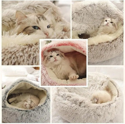 Warm pluche bed voor honden en katten