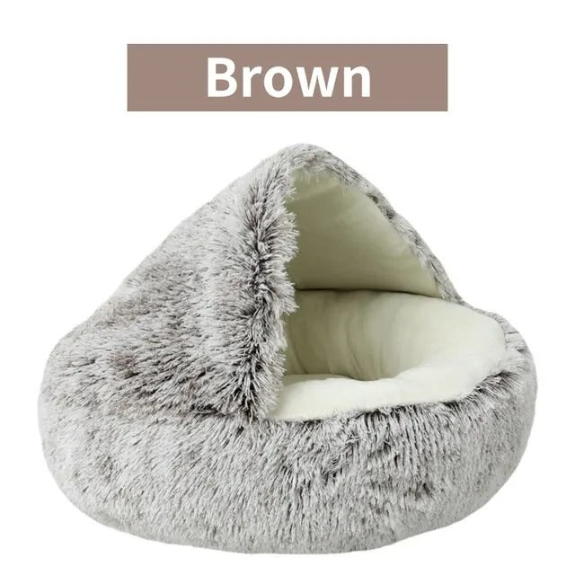 Warm pluche bed voor honden en katten