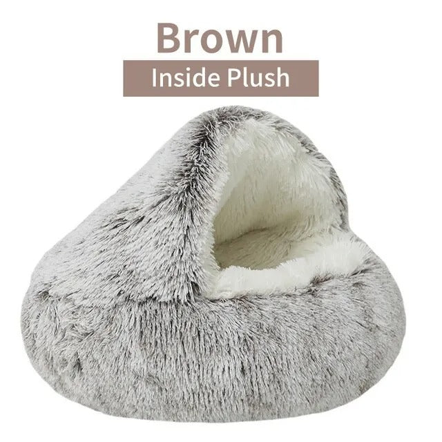 Warm pluche bed voor honden en katten